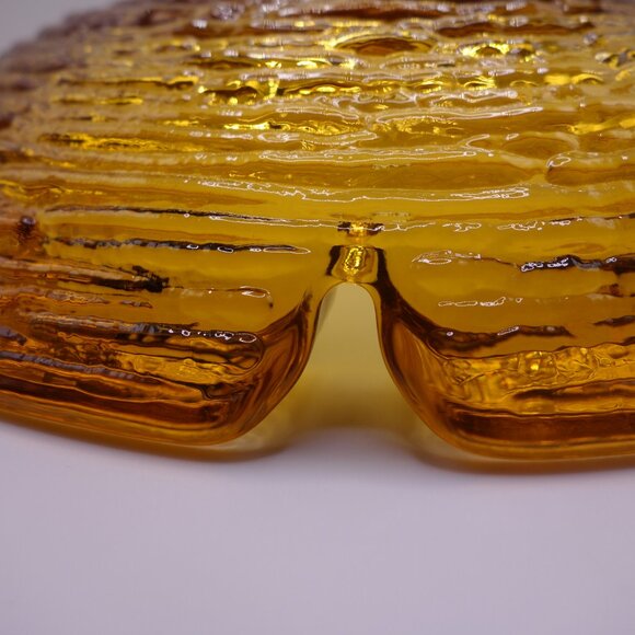 Amber Color Glass Ash Tray - Picture 9 of 12